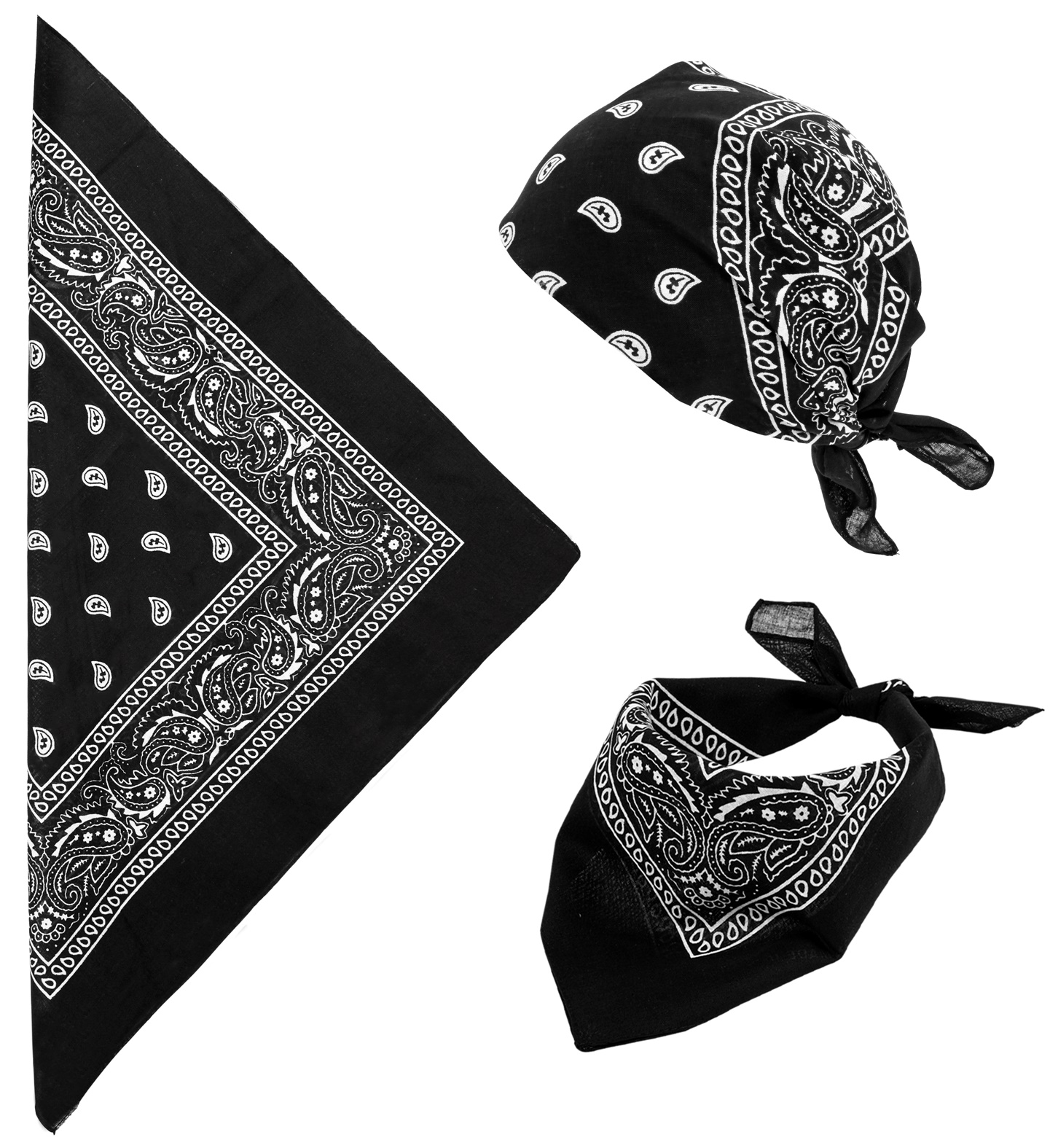 bandan coton noir 1