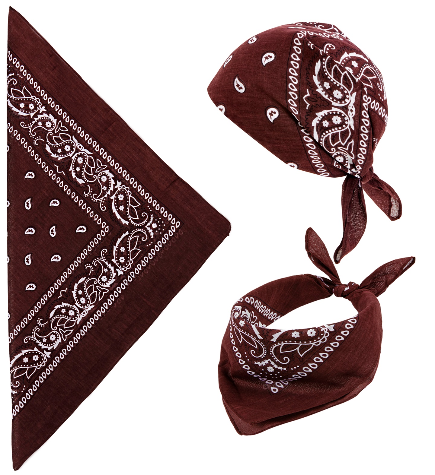 bandana coton marron 1