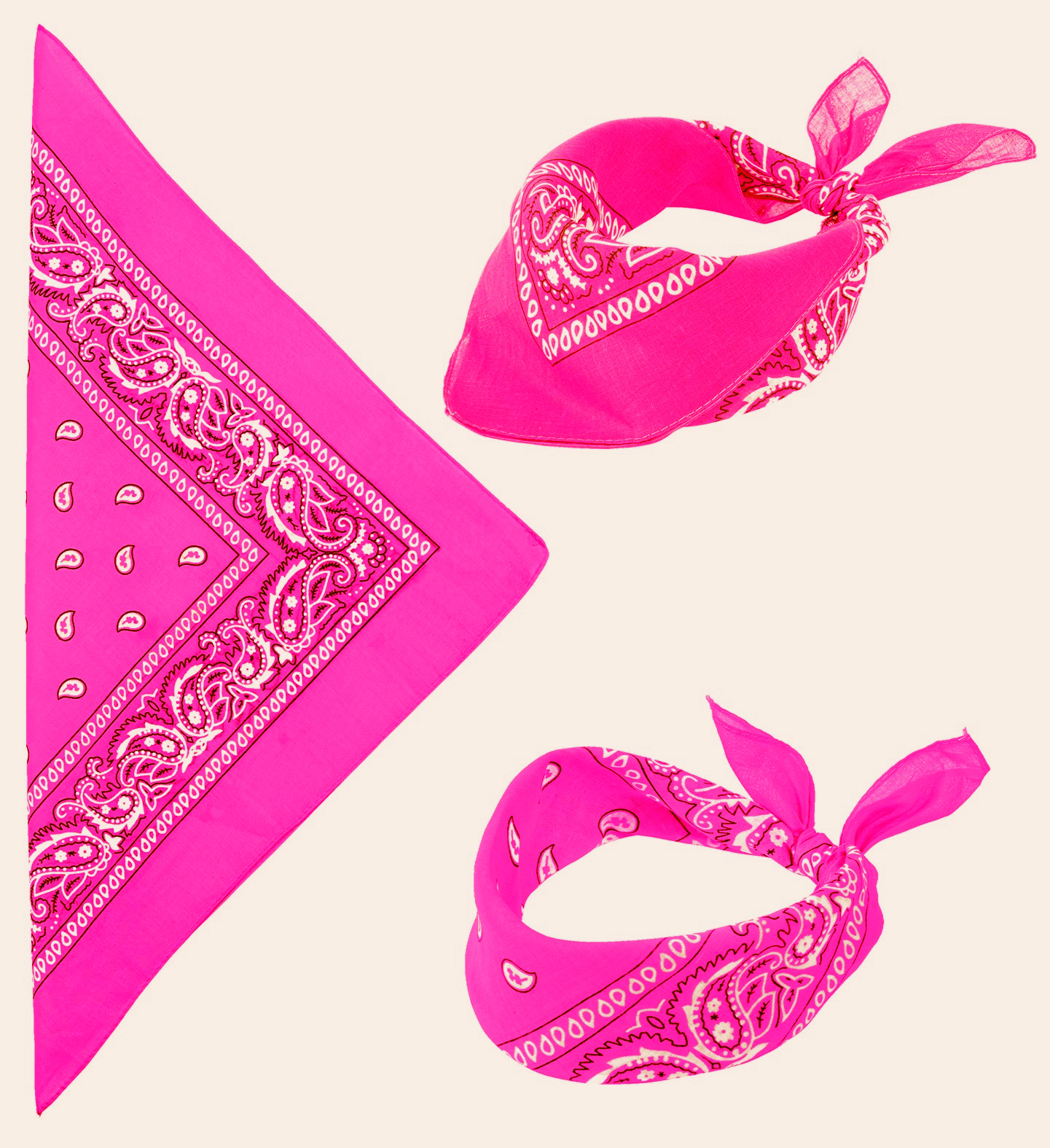 bandana coton fuschia 1