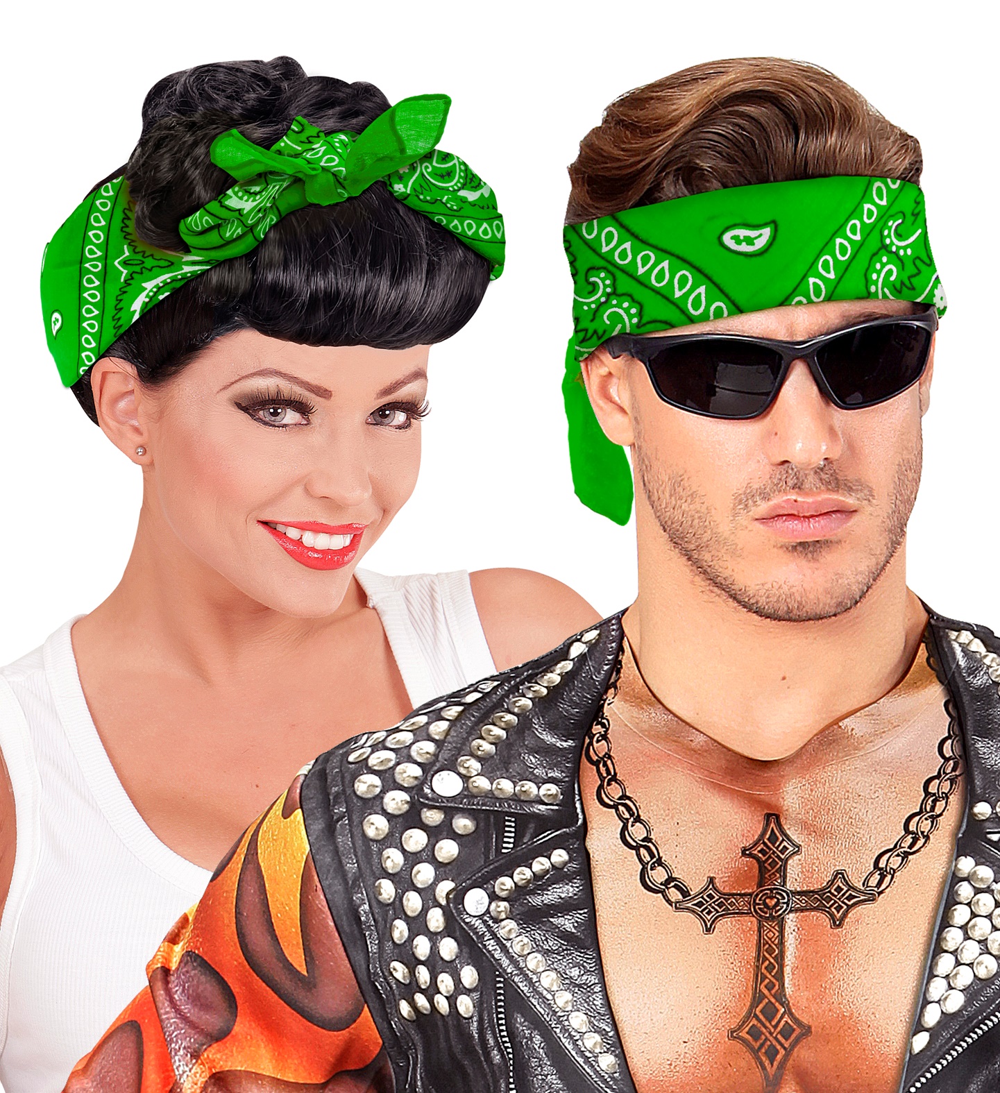 bandana vert coton 3