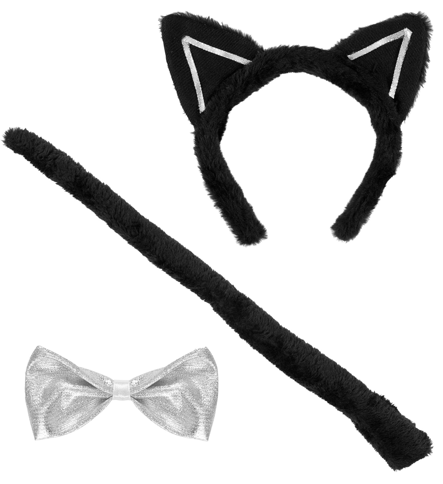 set chat noir fourrure et paillettes 2