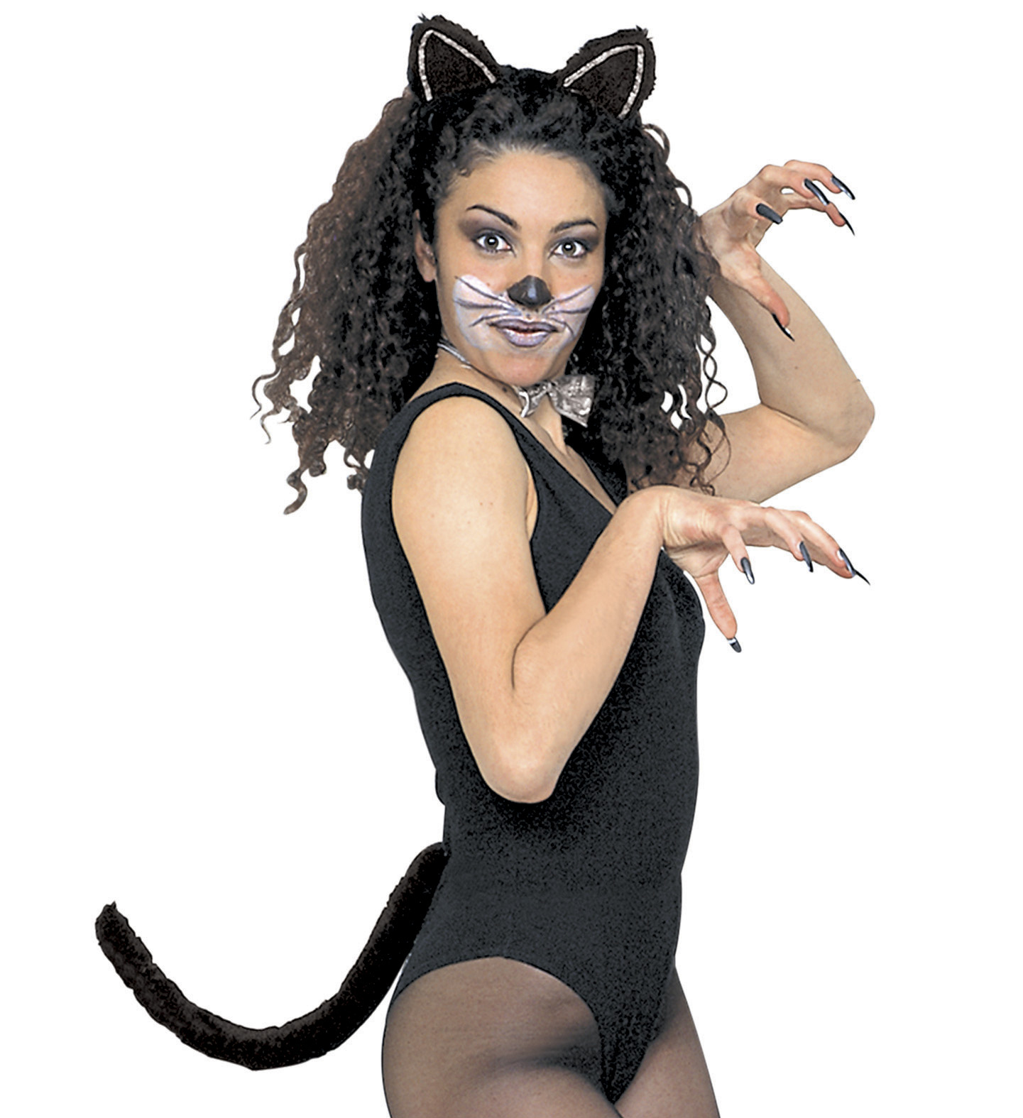set chat noir fourrure et paillettes 1