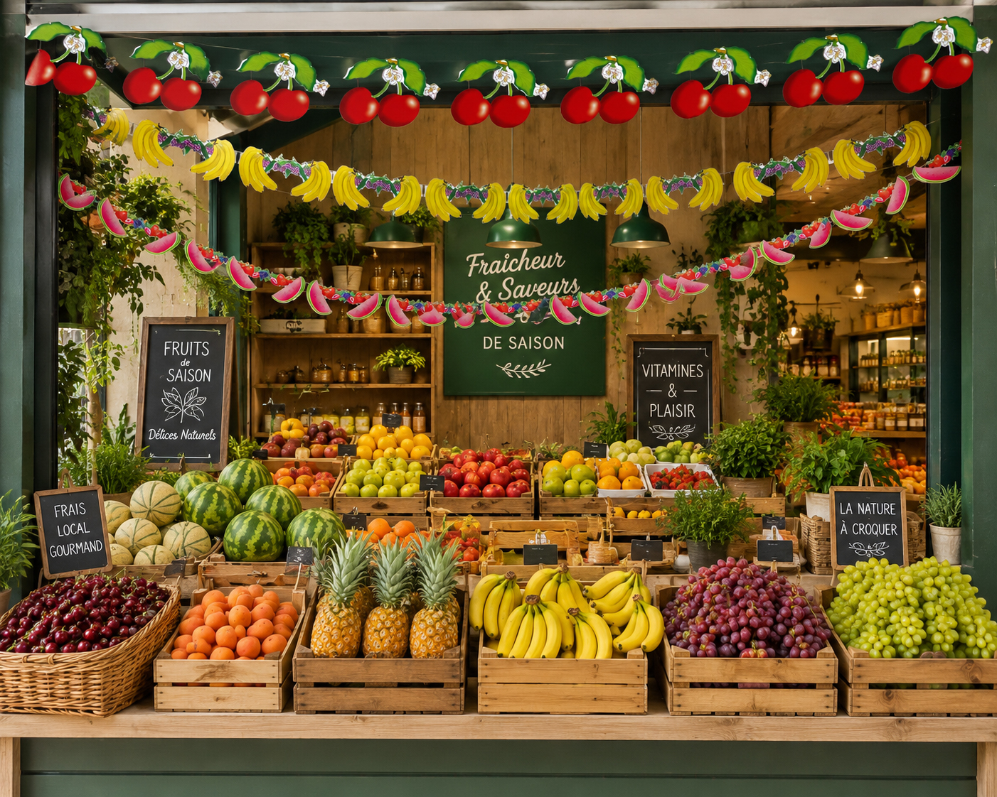 decor guirlande papier theme fruits