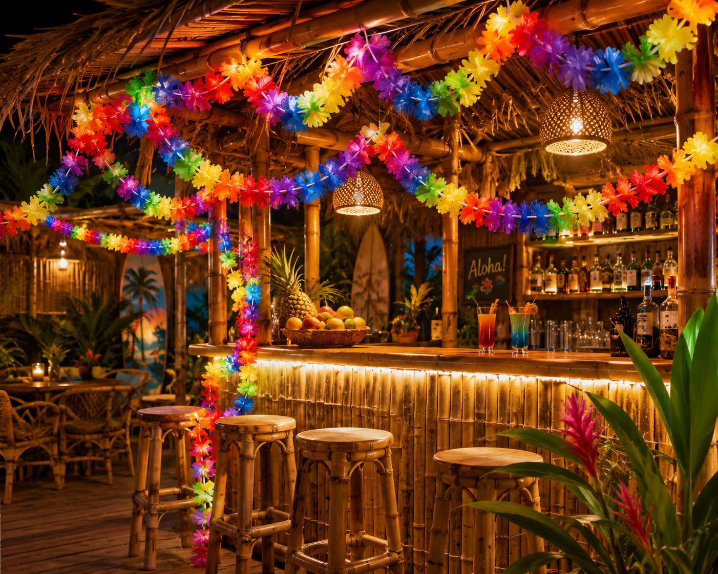 DECORATION GUIRLANDE FLEURS HAWAI
