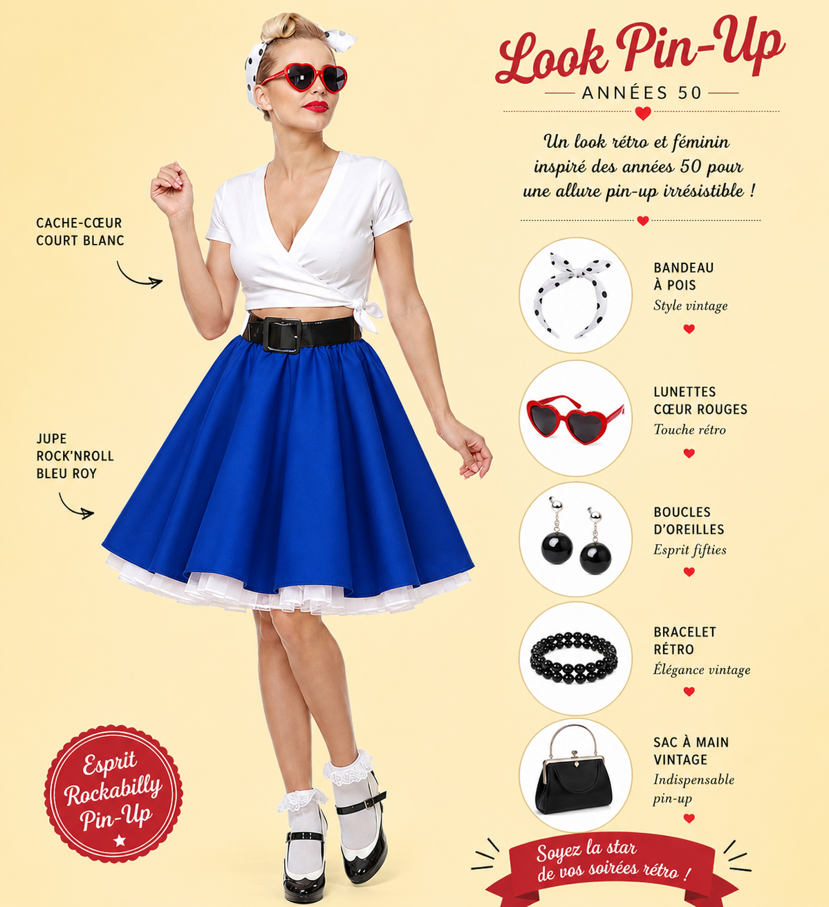 jupe rock pin up bleu royal
