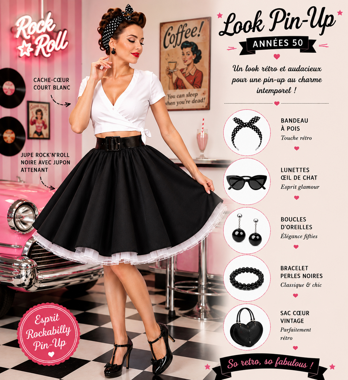 JUPE ROCK PIN UP NOIRE