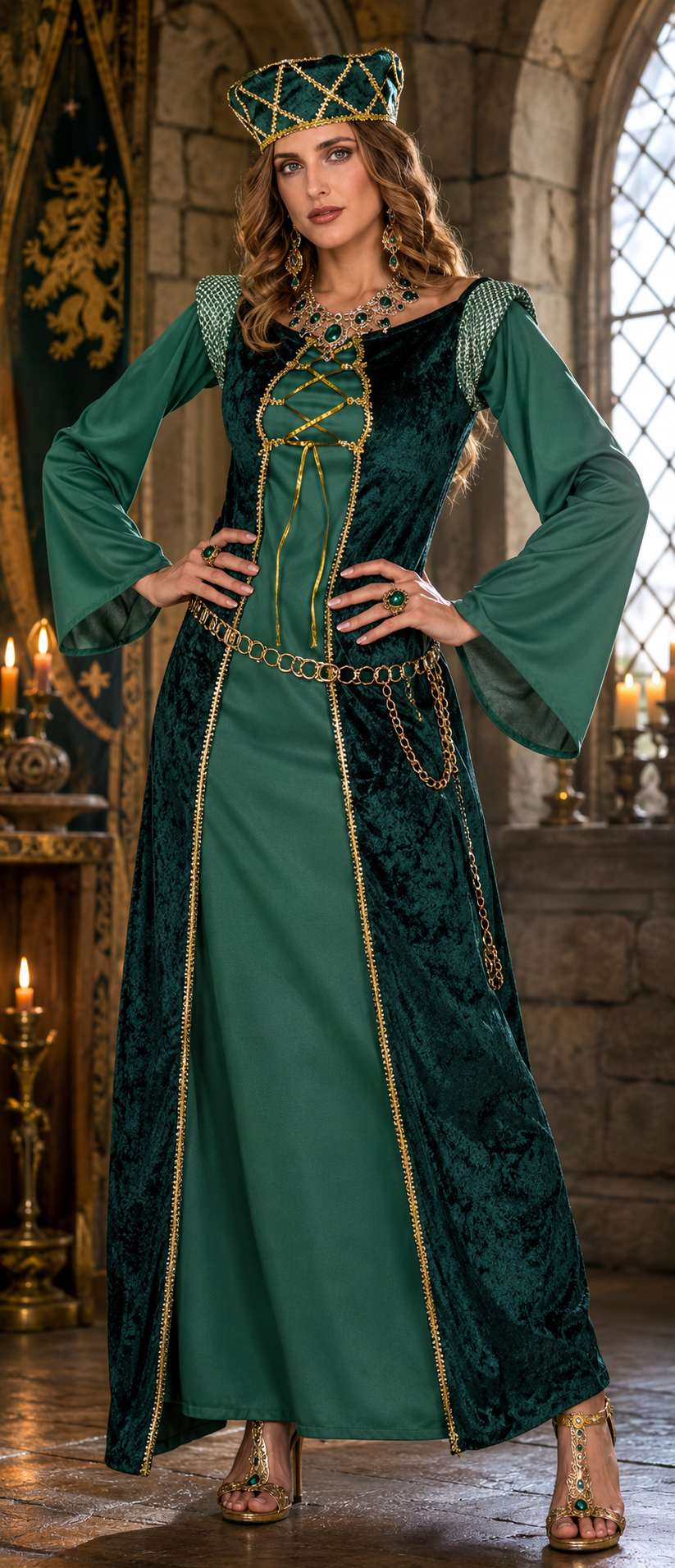 ROBE MEDIEVALE VERTE 3