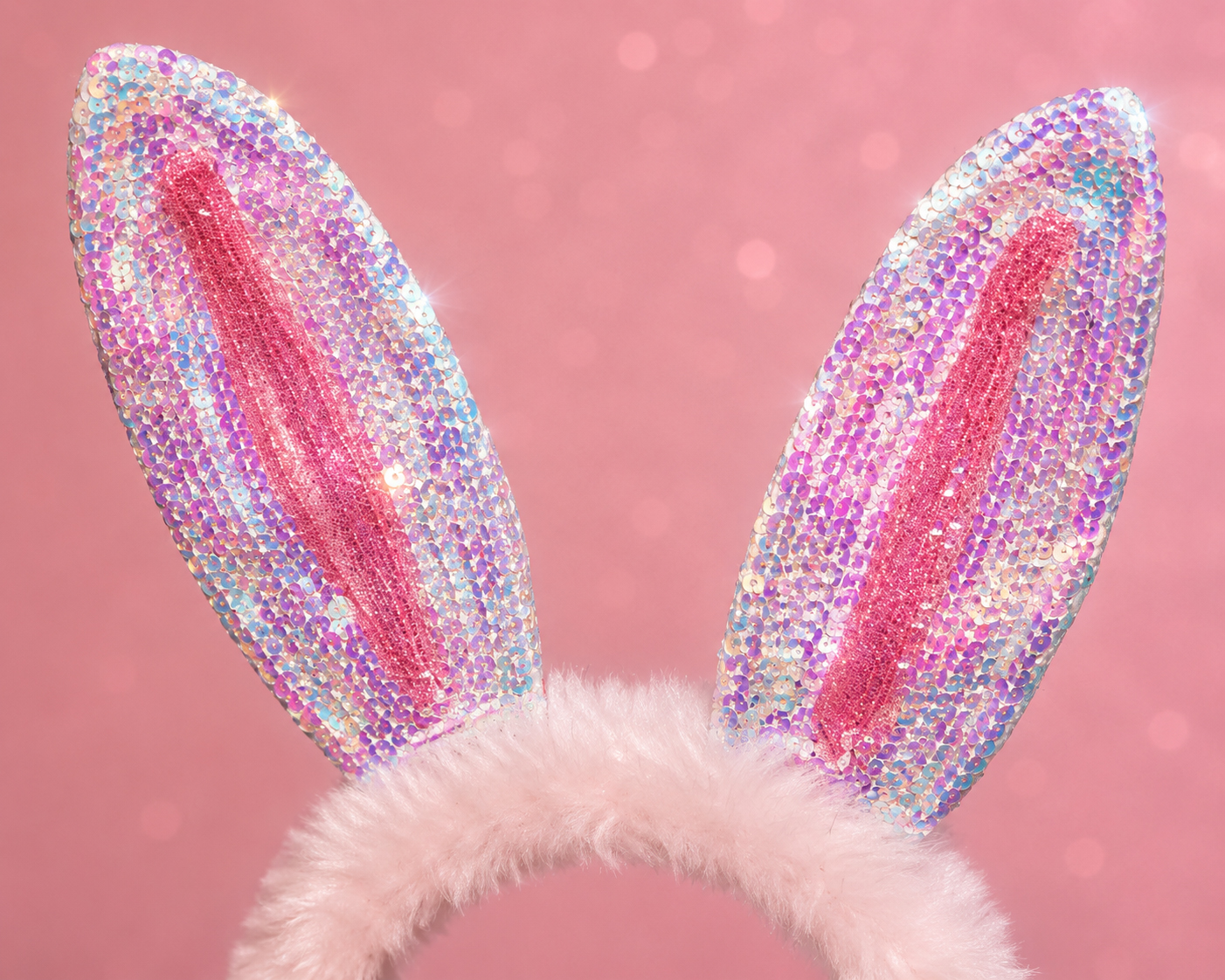 SERRE TETE OREILLE LAPIN PAILLETTES IRISEES