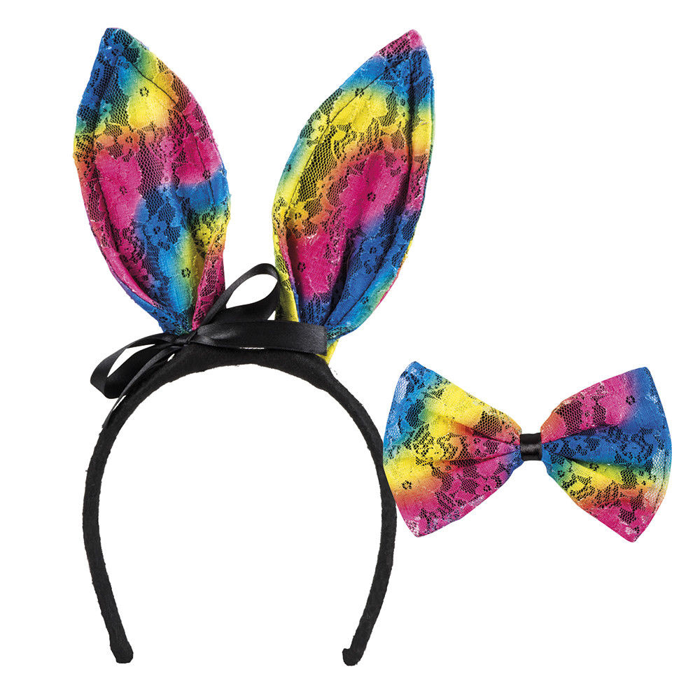 KIT LAPIN 2 PECES RAINBOW DENTELLE