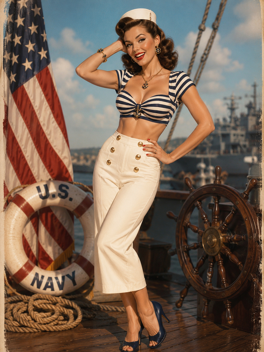 tenue femme marin pin up annee 50