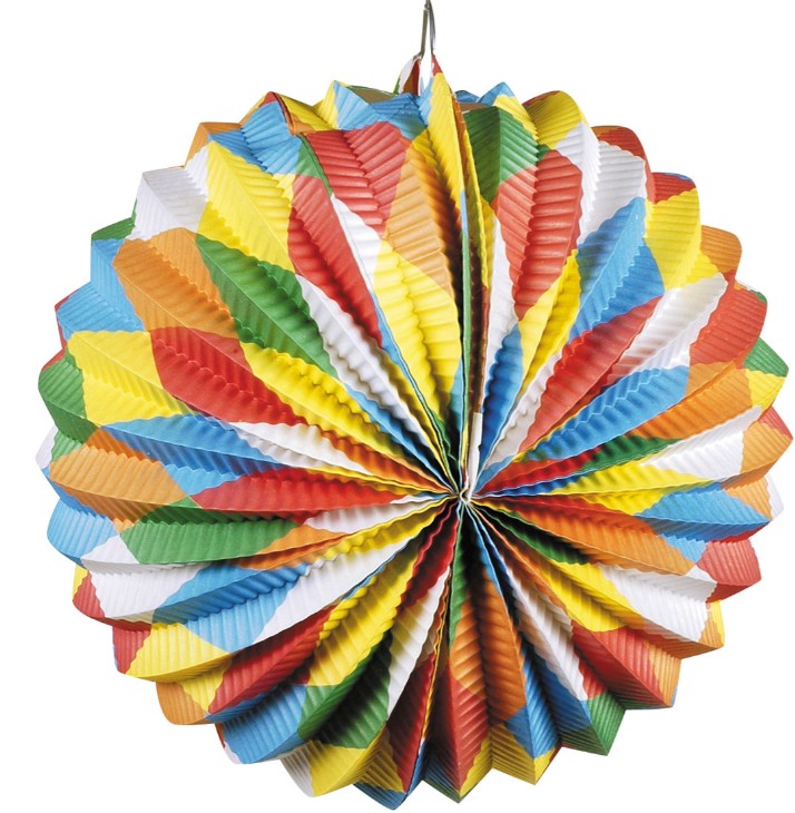 LAMPION PAPIER MULTICOLORE 22 CM