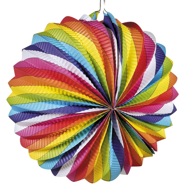 LAMPION PAPIER MULTICOLORE 22 CM  2