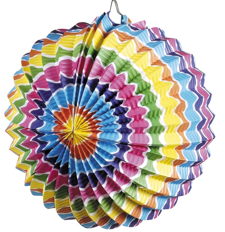LAMPION PAPIER MULTICOLORE 22 CM  1