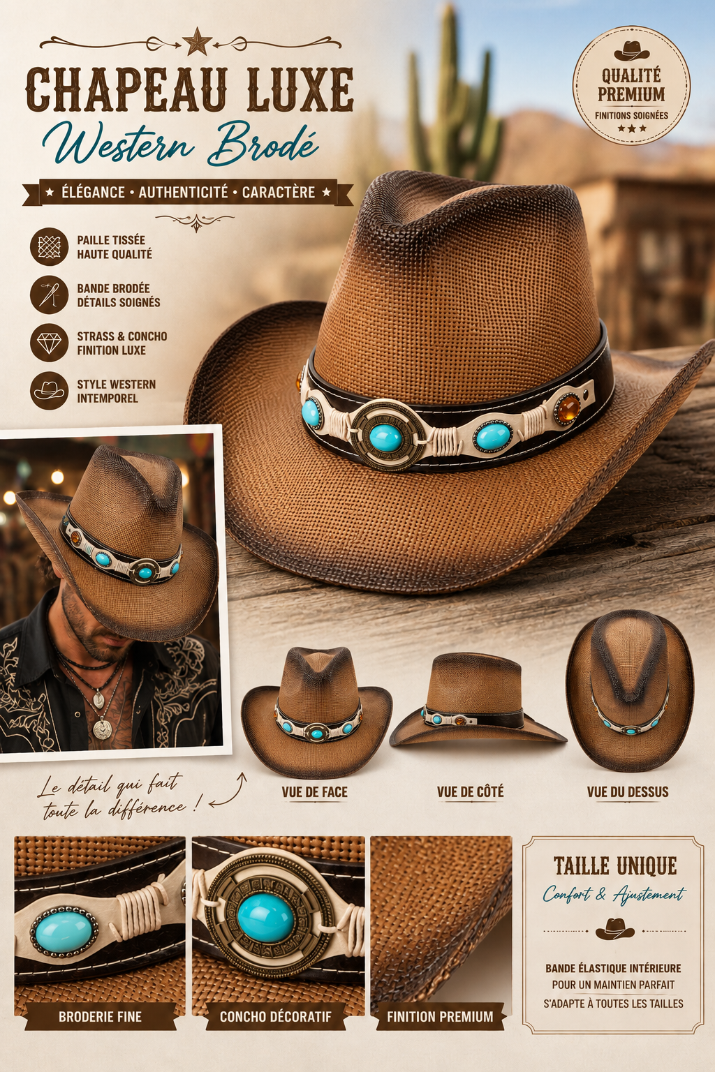 CHAPEAU COUNTRY PAILLE LUXE  2
