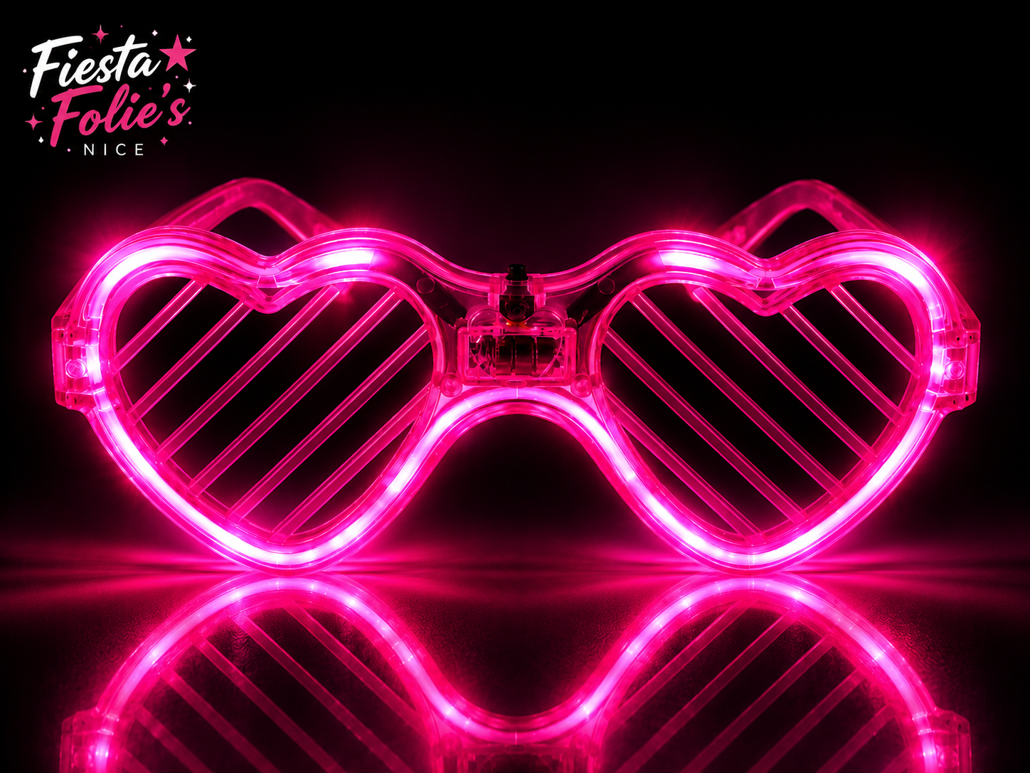 lunettes coeurs lumineuses roses