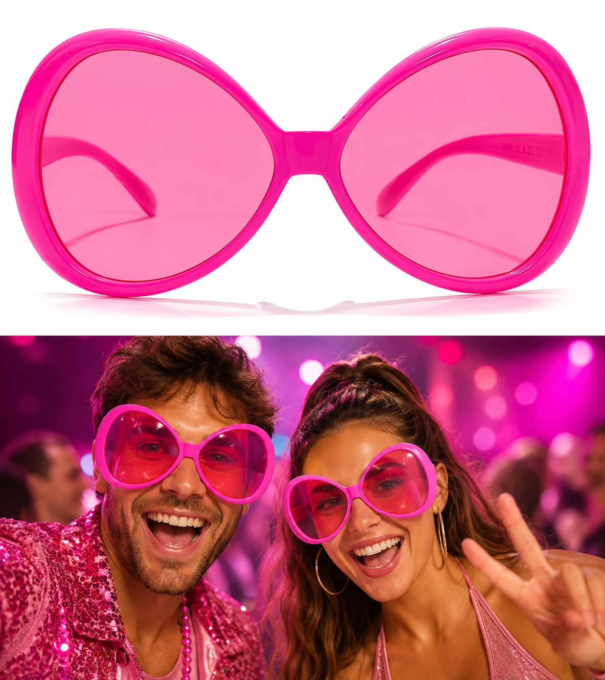LUNETTES GEANTES DIVA FLUO ROSES