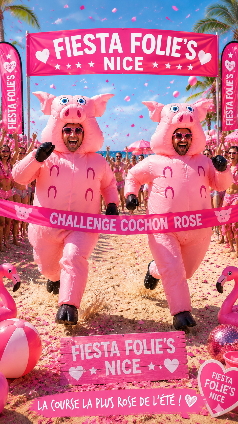 deguisement gonflable cochon rose