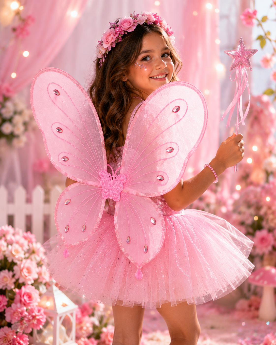 AILES DE PAPILLON EN TULLE ROSE 2