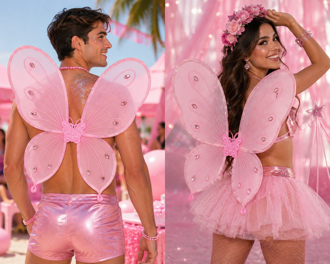 AILES DE PAPILLON EN TULLE ROSE 1