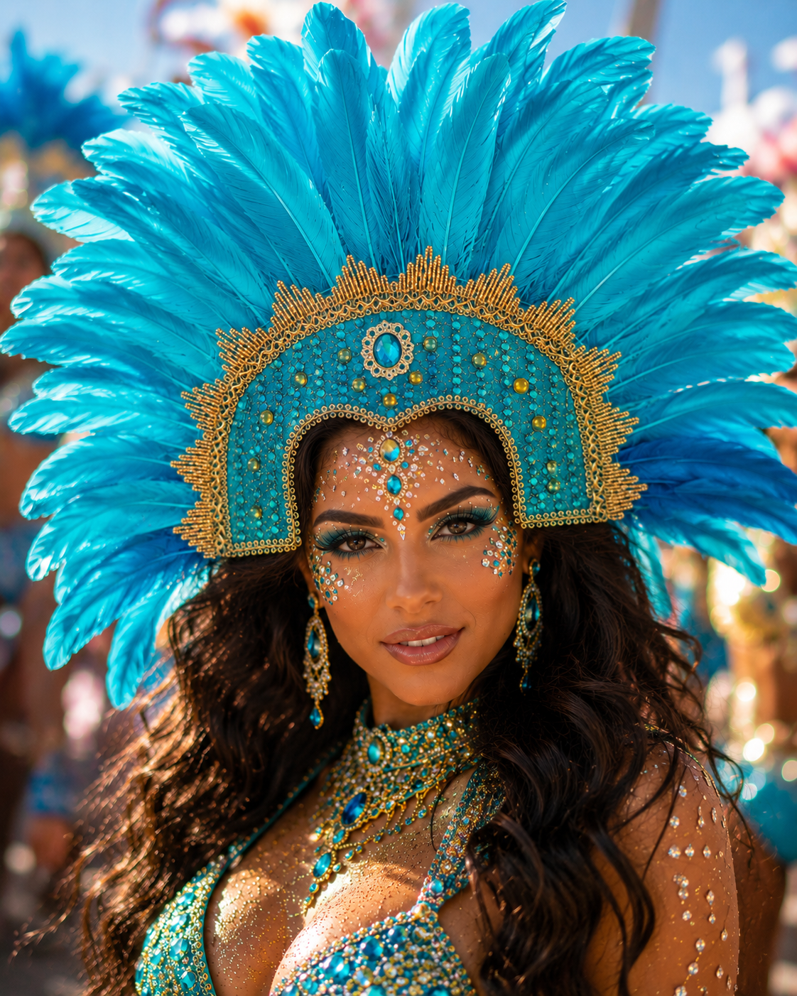 COIFFE BRESILIENNE BLEU TURQUOISE