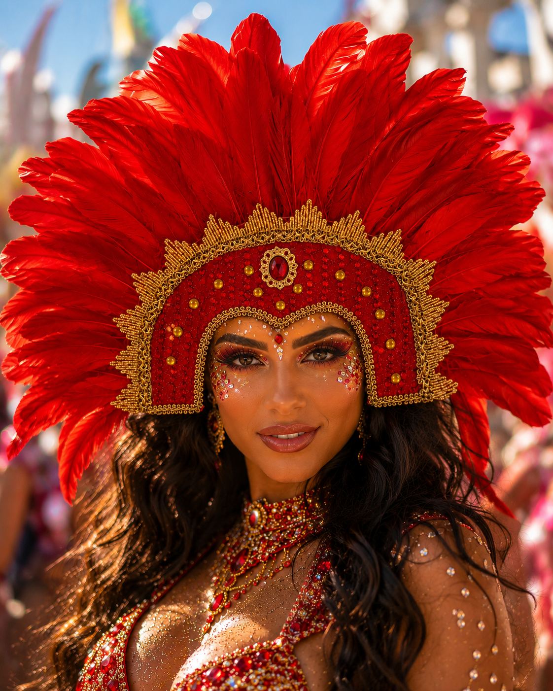 COIFFE BRESLIENNE A PLUMES ROUGES 1