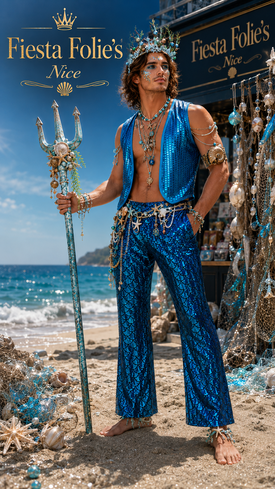 gilet à paillettes bleu turquoise 1