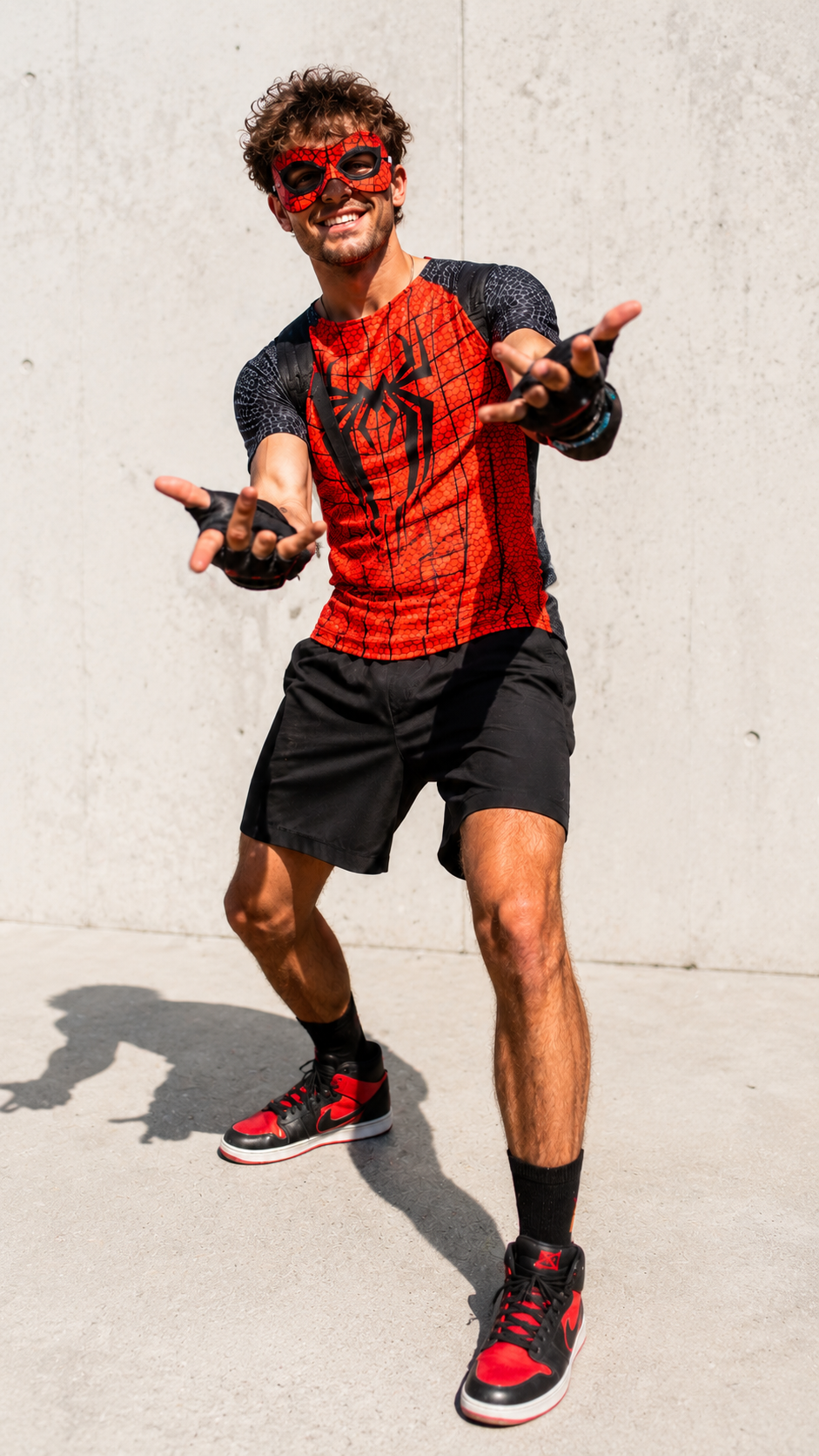 tee shirt homme spiderman homme araignee rouge et noir