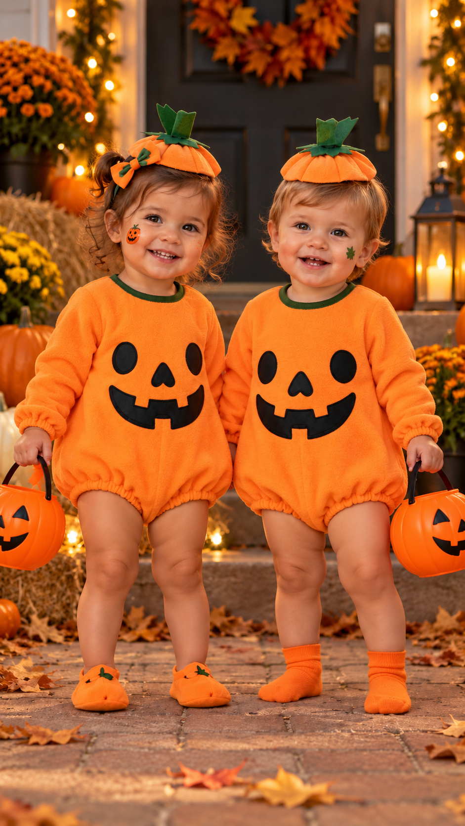Déguisement citrouille bébé en pilou  Barboteuse Halloween