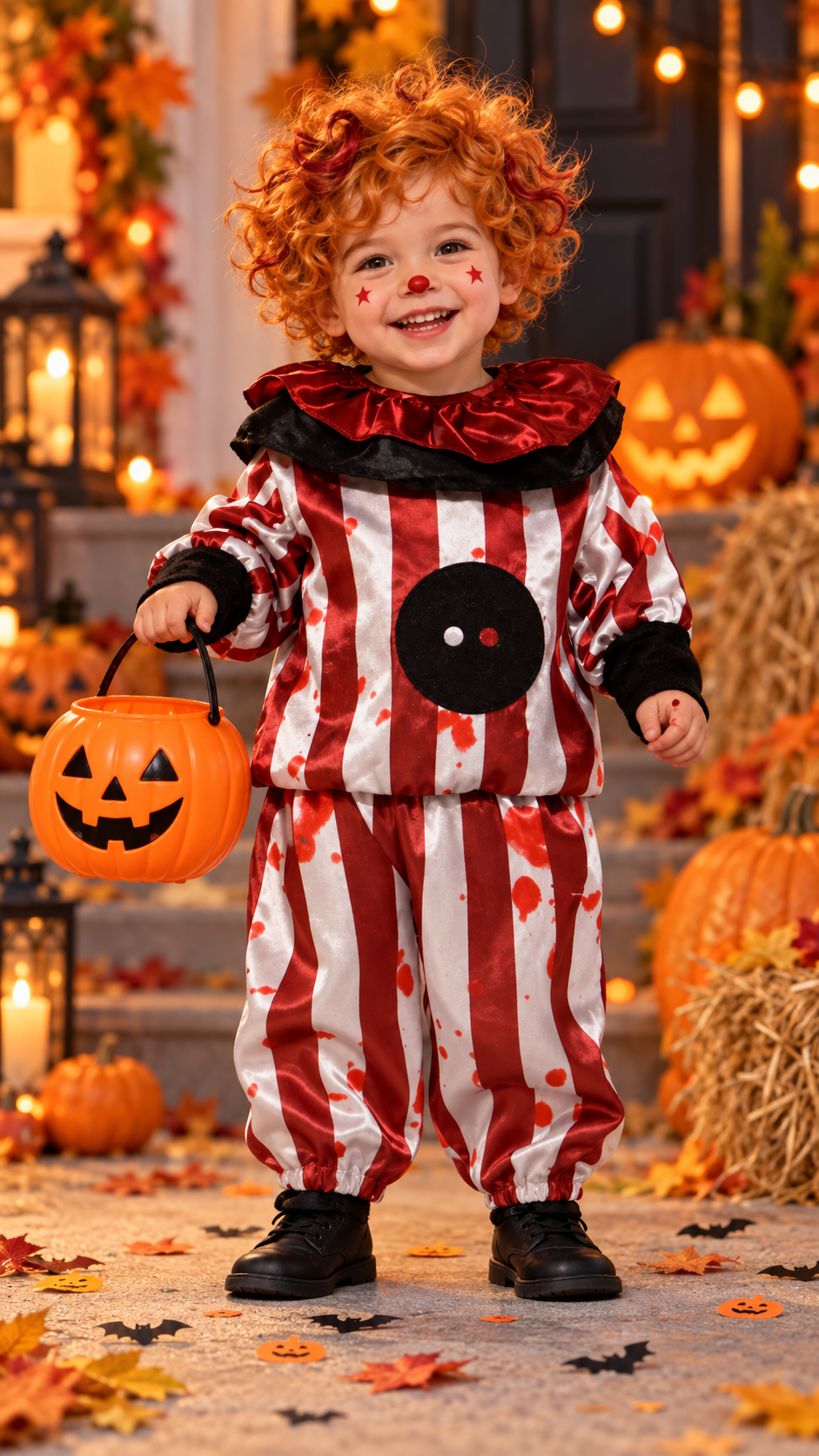 DEGUISEMENT CLOWN RAYE HALLOWEEN BEBE