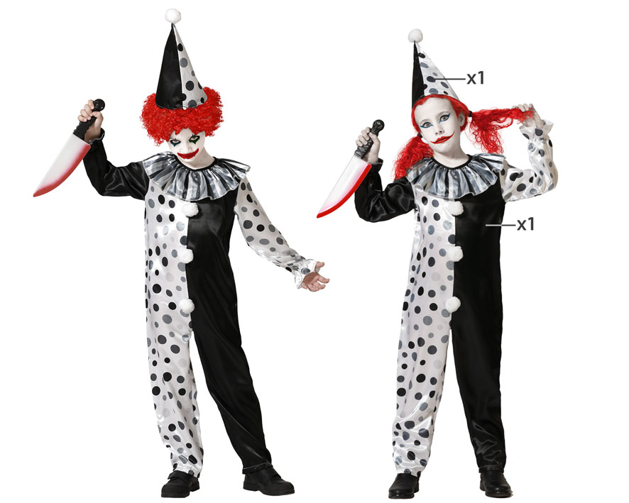 DEGUISEMENT CLOWN ENFANT NOIR ET BLANC TRRIFIER HALLOWEEN 1