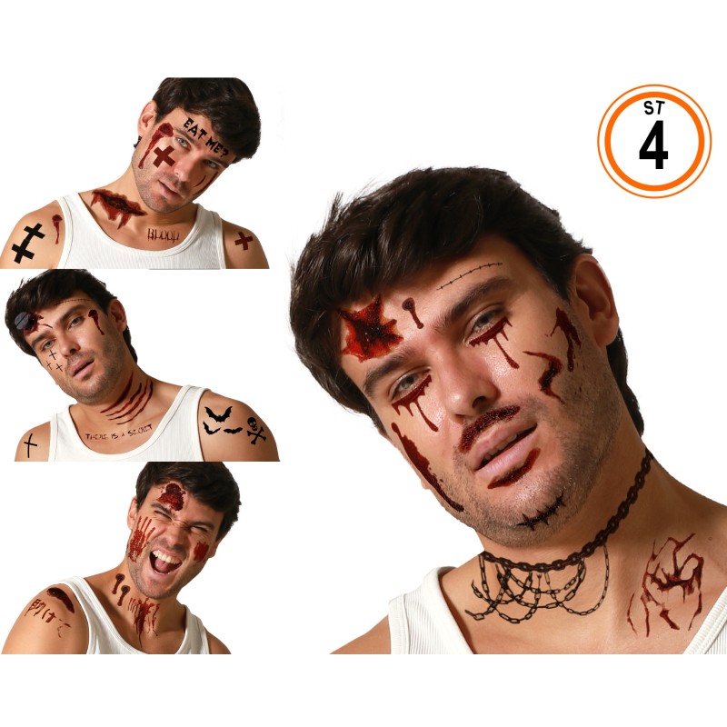 TATOUAGES EPHEMERES SANGLANTS BLESSURES 1