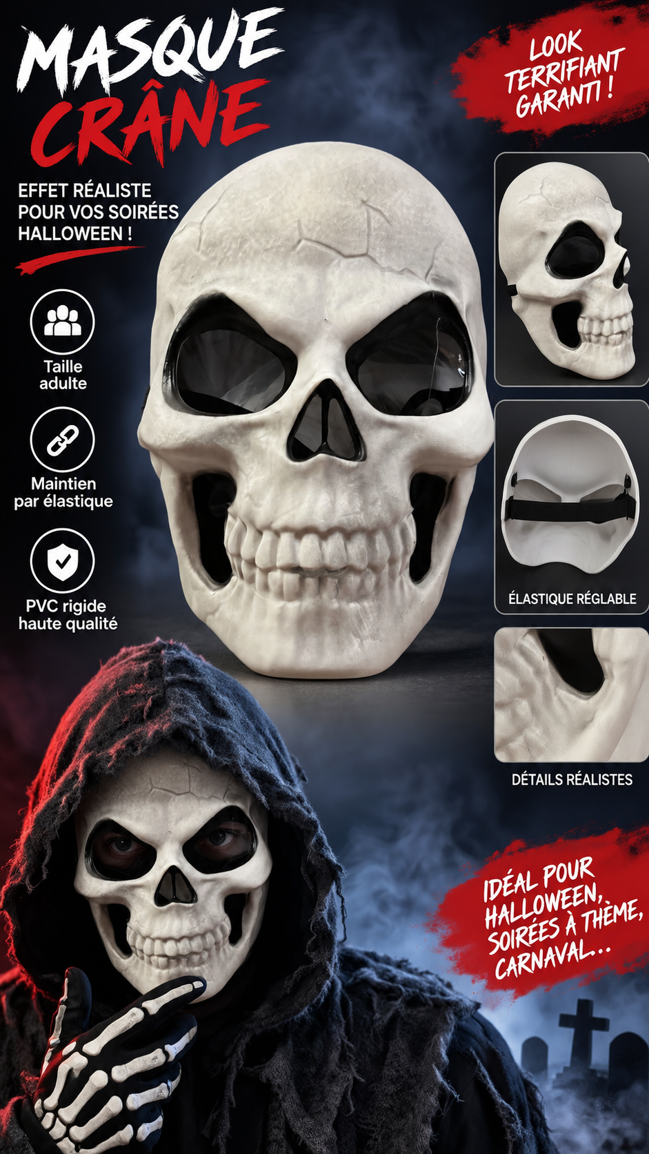 masque pvc squelette  1