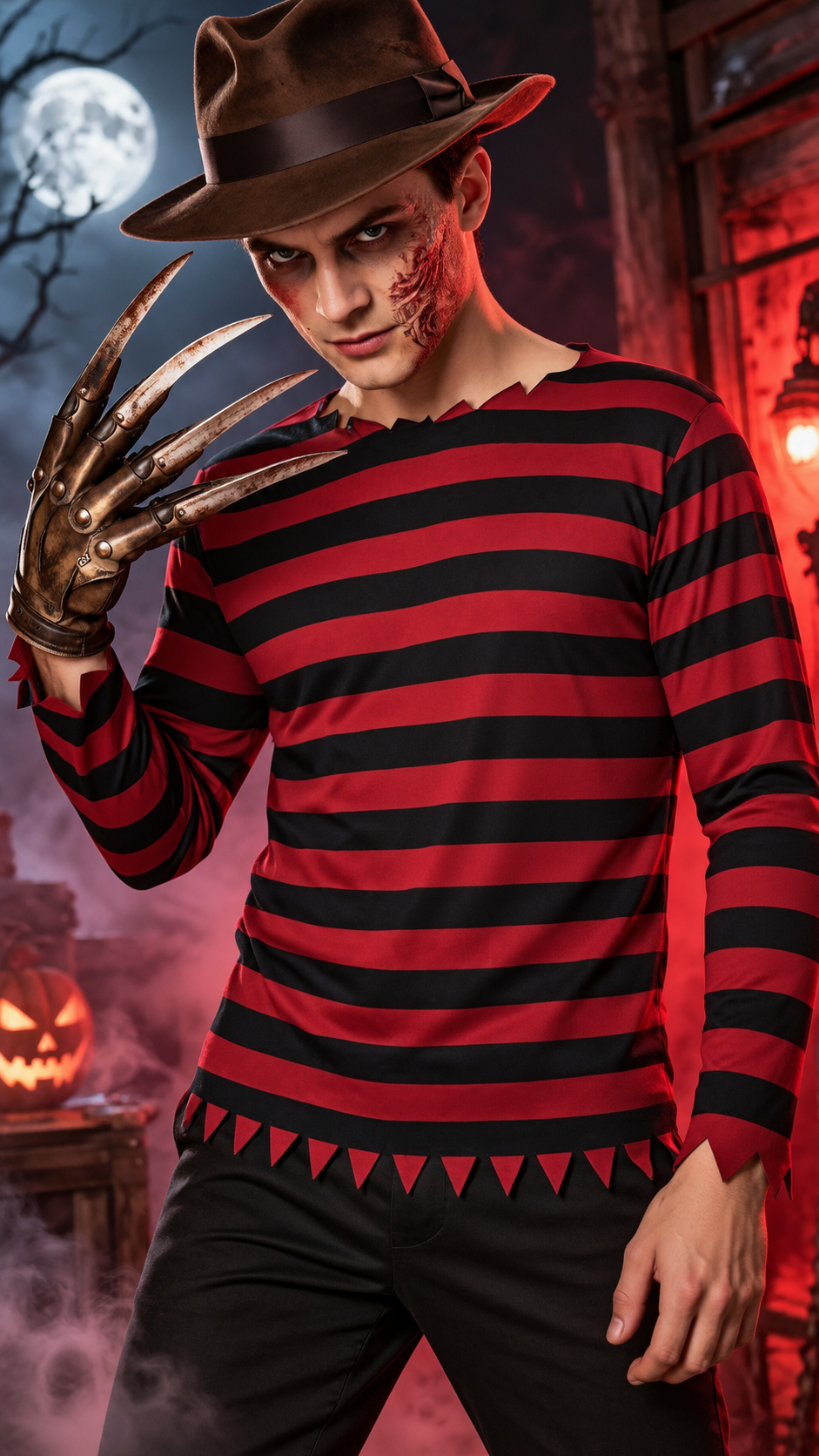 tee shirt freddy raye rouge et noir adulte