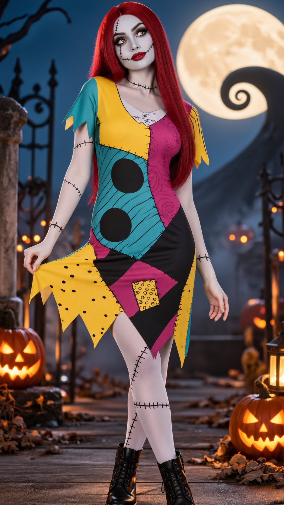 DEGUISEMENT SALLY TIM BURTON ROBE EN JERSEY
