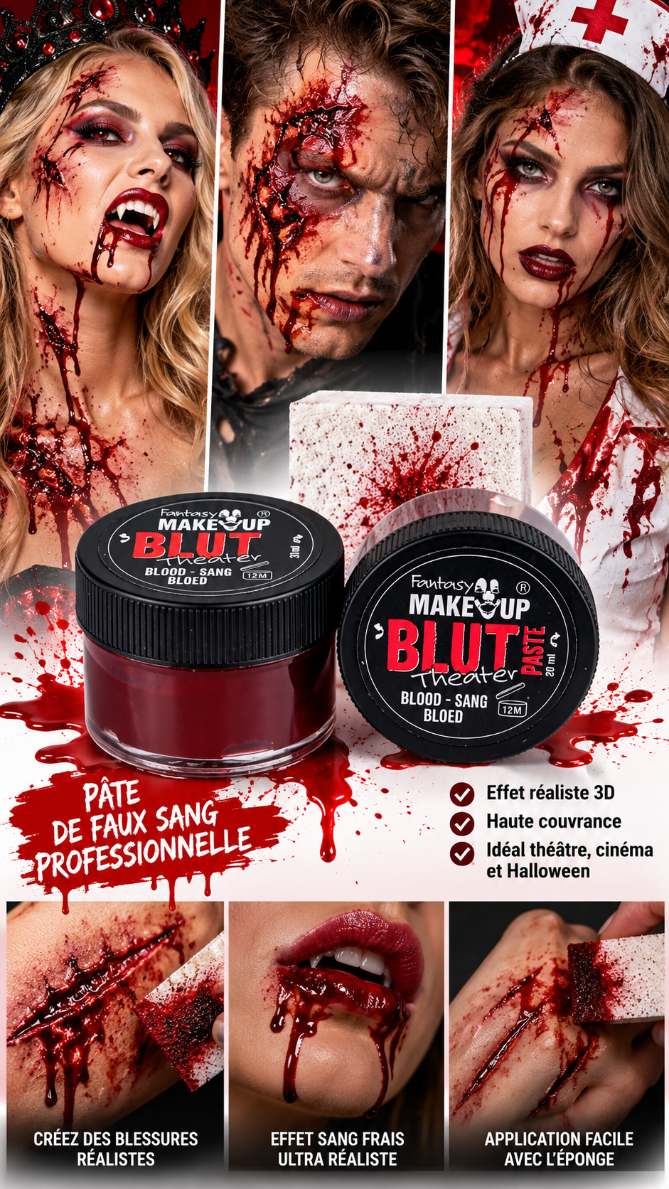 Pot de pâte faux sang artificiel Blut Theater Fantasy Make-Up 20 ml