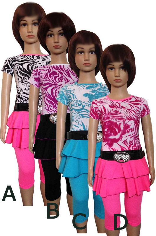 Ensemble Pantalon Cargo Et Haut Lâche Hip Hop Pour Fille 8-12 Ans - Style Baggy Vert Encre