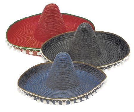 Chapeau sombrero Mexicain Paille 55 Cm