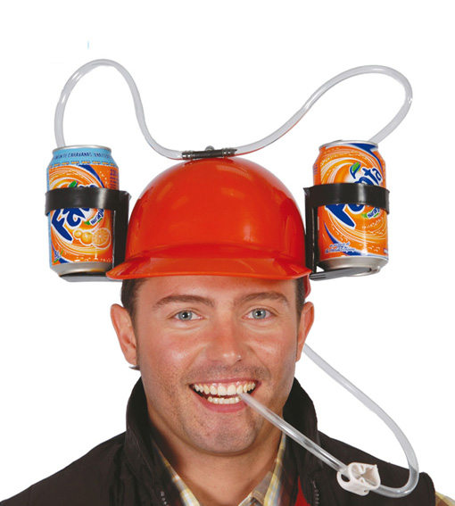 Casque Porte-canettes Bombo - Pour Fêtes, Avec Pailles, Taille Réglable Jusqu'à 60 Cm