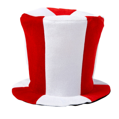 Chapeau haut de forme rouge et blanc