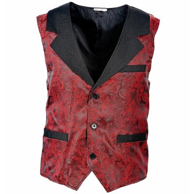 gilet gothique broché bordeaux 1