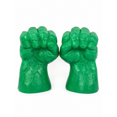 PAIRE DE GANTGEANT HULK EN PLASTIQUE VERT