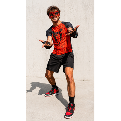 tee shirt homme spiderman homme araignee rouge et noir