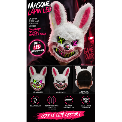 MASQUE LAPIN TUEUR LED