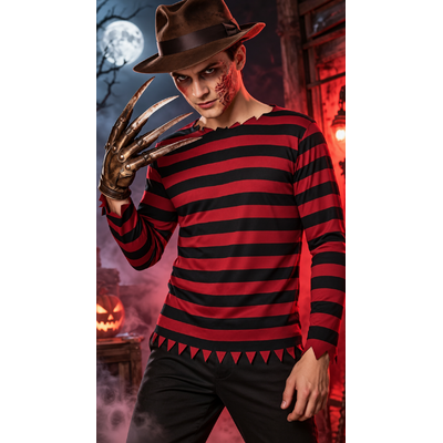 tee shirt freddy raye rouge et noir adulte