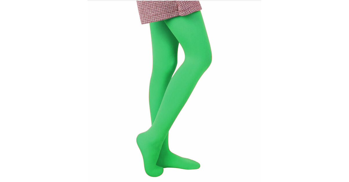 Collants rayés noir et vert pour enfant
