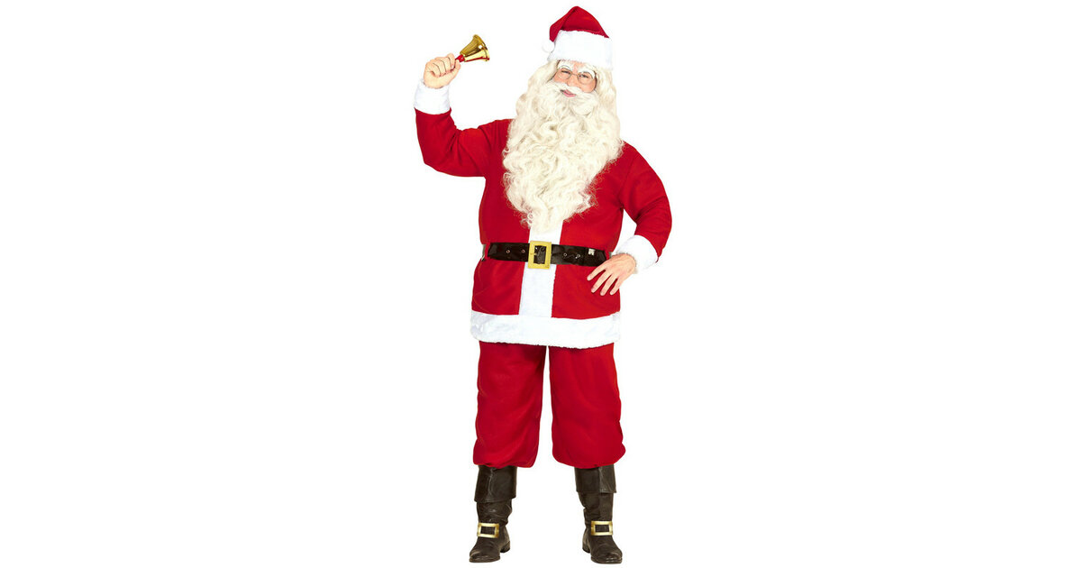 Costume Père Noël Adulte Complet - Tenue Cosplay Avec Bonnet, Barbe, Ceinture, Bottes, Lunettes, Sac Cadeaux, Rouge, Pour Fêtes De Noël - 2