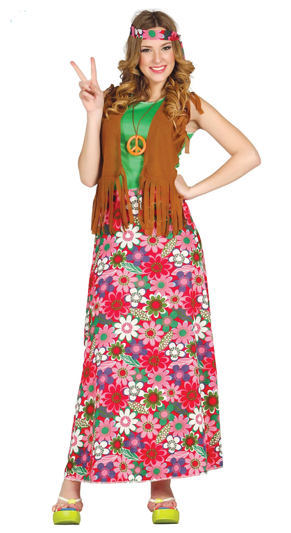 Déguisement robe longue hippie - Deguisement adultes/Années 1960 Yéyé ...