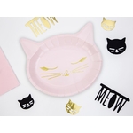 assiettes en carton chat rose 2