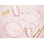 assiettes en carton chat rose 3