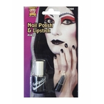 set rouge a levres noir et vernis